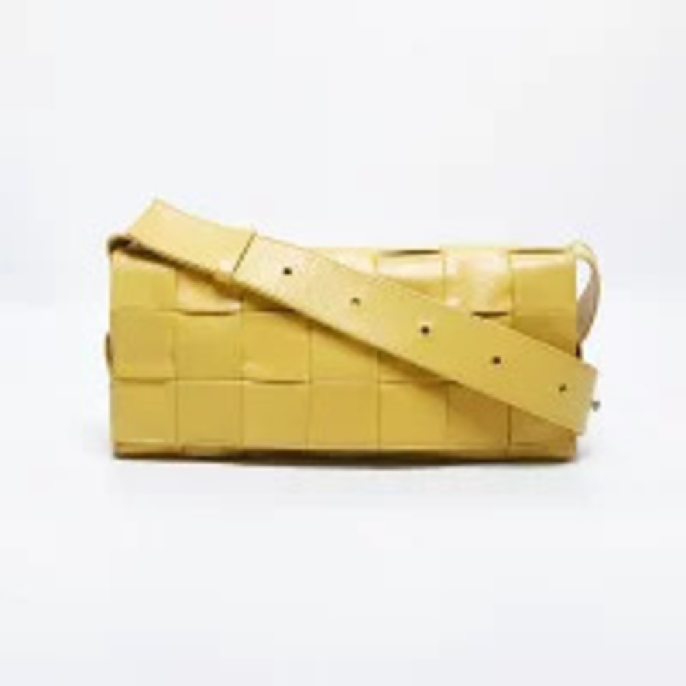 Bottega Veneta Cassette Intrecciato Shoulder Bag Yellow